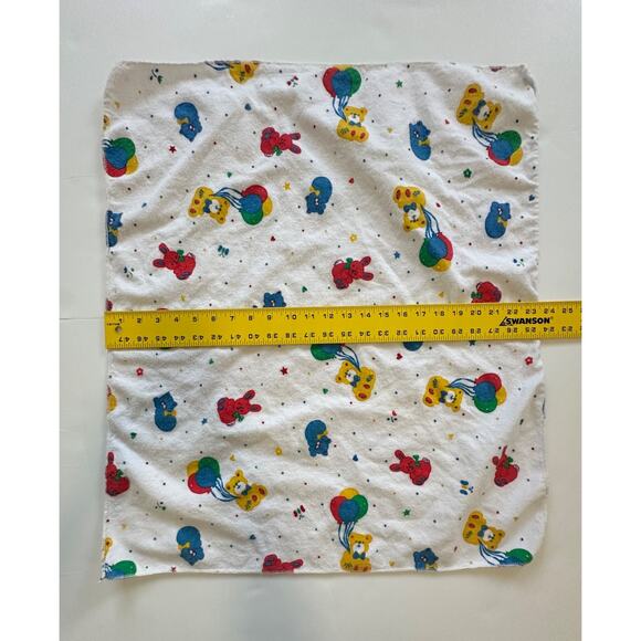 Riegel Bear Balloon Bunny Star Yellow Red Blue Green Baby Receiving Blanket Vtg - Picture 2 of 5